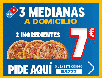 3 pizzas medianas 7€ c/u
